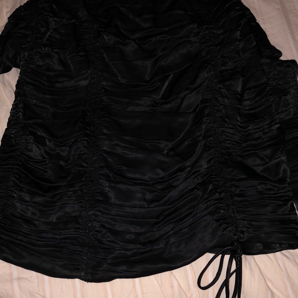 ZARA Limited Edition Satin Ruched Mini Dress - Picture 6 of 10
